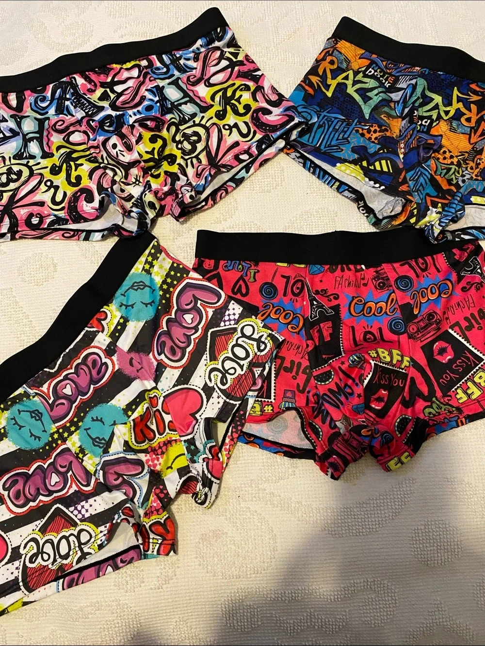 Colorful stretch boxers,  all good condition. Four total.  See pictures